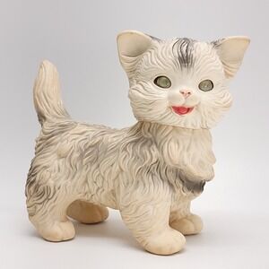 Edward Mobley Squeaky Rubber Toy Cat‎ Sleepy Eyes 1960's Vintage 9"